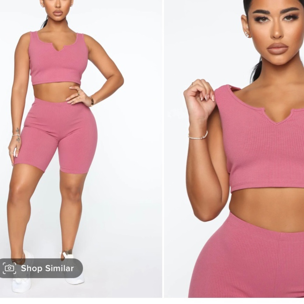 Pink Ribbed Set - Picture 2 of 5